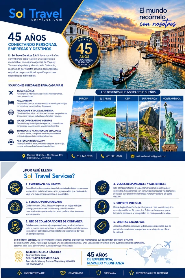 Presentación de Sol Travel Services, proveedor de los programas.